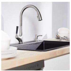 Kohler Malleco Pull-down kitchen faucet w/ top-filled soap/lotion dispenser.